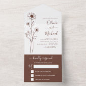 Hochzeiten Minimalistische botanische Blumenstrass All In One Einladung (Innen Boden)