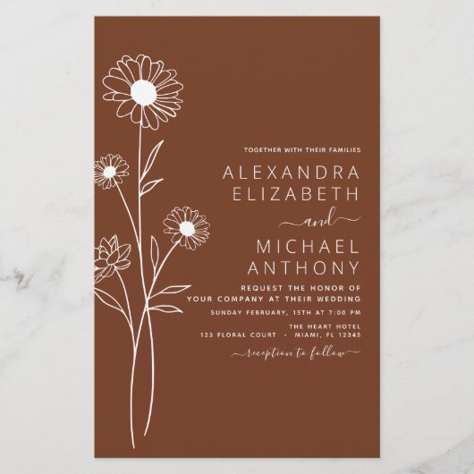 Hochzeiten Minimalistische botanische Blumenstrauß (Vorderseite)