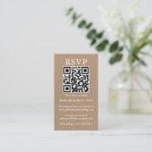 Hochzeiten Minimalistischer einfacher Kraft QR-UAW Begleitkarte (Stehend Vorderseite)
