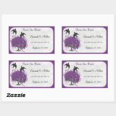 Hochzeiten mit lila Herzleder Rechteckiger Aufkleber (Blatt)