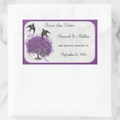 Hochzeiten mit lila Herzleder Rechteckiger Aufkleber (Tasche)