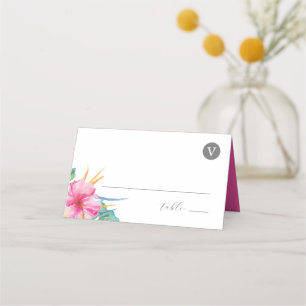 Hochzeiten Platzkarten Tropisch Pink Blume
