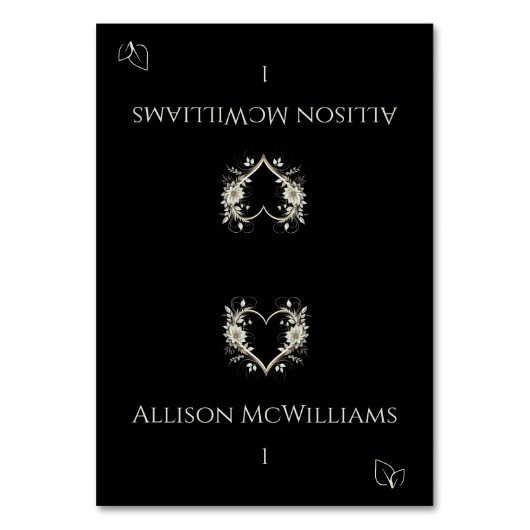 Hochzeiten Platzkarten-Vegetarisches Icon-Blume Tischnummer (Vorderseite)