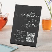 Hochzeiten QR Code Foto App Einfarbiges Hochladen Sockelschild (In Situ)