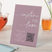 Hochzeiten QR Code Foto App Upload Dusty Pink Sockelschild (In Situ)