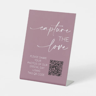 Hochzeiten QR Code Foto App Upload Dusty Pink Sockelschild
