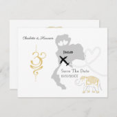 Hochzeiten Save the Date im Ausland (Vorne/Hinten)