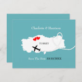 Hochzeiten Save the Date im Ausland (Vorne/Hinten)