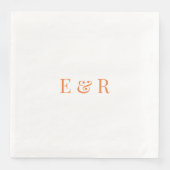 Hochzeiten Servietten Peach Thema mit Intialen (Vorderseite)