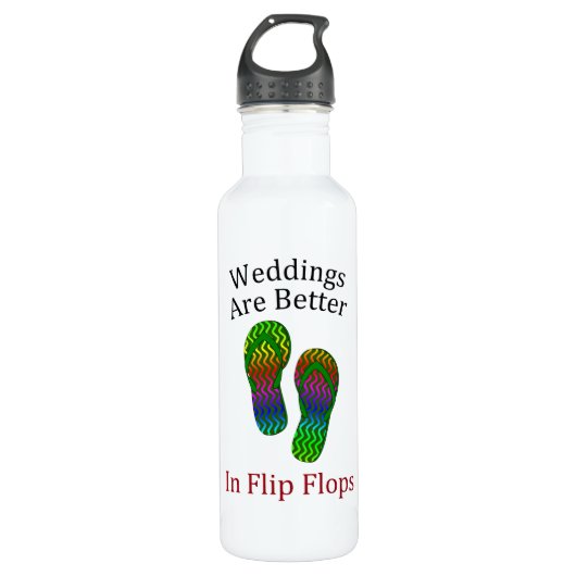 Hochzeiten sind bei Flip Flops Beach Hochzeiten be Edelstahlflasche (Vorderseite)