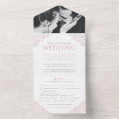 Hochzeiten staubige rosa Blätter Foto UAWG All In One Einladung (Innen Boden)