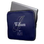 Hochzeiten Trauzeuge Geschenk Monogram Moderner Co Laptopschutzhülle (Vorderseite Links)