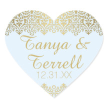 Hochzeiten Umschlag Aufkleber Vintag Golden Lace E