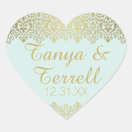 Hochzeiten Umschlag Aufkleber Vintag Golden Lace E