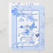 Hochzeiten und Empfang Einladung-Blue Peonies Einladung (Vorne/Hinten)
