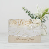 Hochzeiten und Rose Einladung (Stehend Vorderseite)