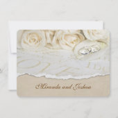 Hochzeiten und Rose Einladung (Vorderseite)