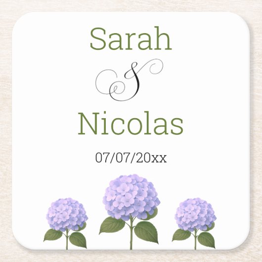 Hochzeiten Untersetzer personalisiert minimalistis (Vorderseite)