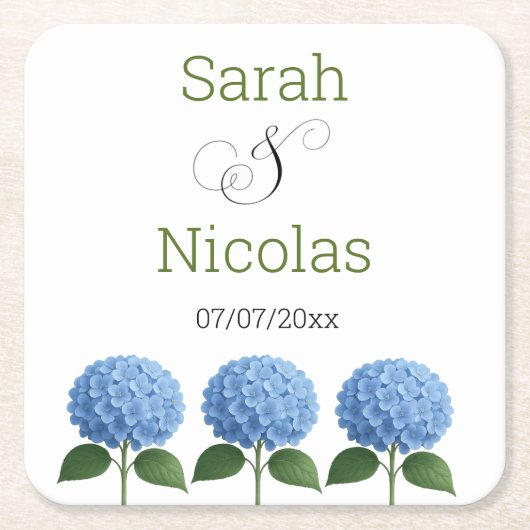Hochzeiten Untersetzer personalisiert minimalistis (Vorderseite)