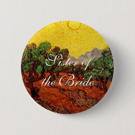 hochzeiten. Vincent van Gogh Olive Trees Button (Vorderseite)