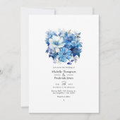 Hochzeiten von Blauer Flora Einladung (Vorderseite)