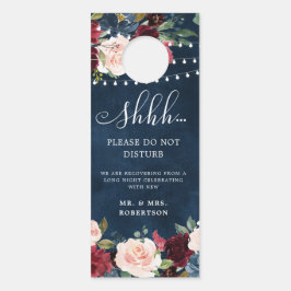 Hochzeiten von Burgund-Navy-Blush-Rose stören nich Türanhänger