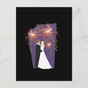 Hochzeiten von Feuerwerken Save the Date Postkarte