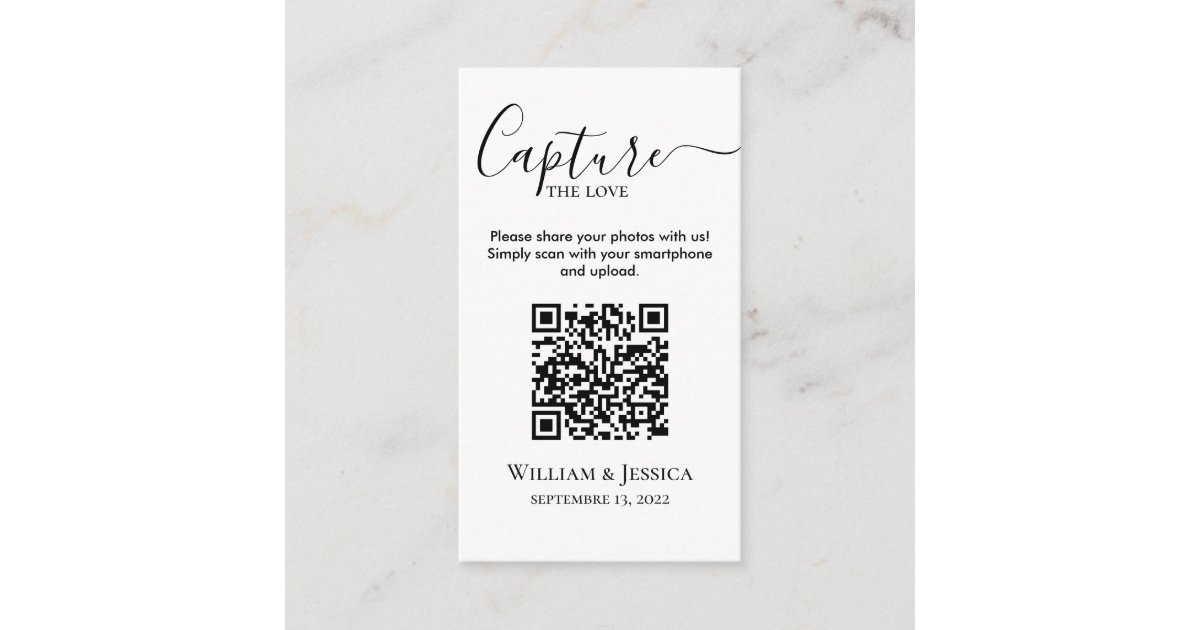Hochzeiten von Fotos mit QRCode teilen Begleitkarte Zazzle.de