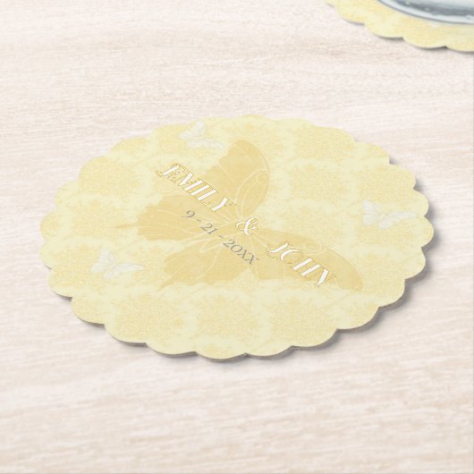 Hochzeiten von Gelb- und Weißlandschmetterlingen Untersetzer (angewinkelt)