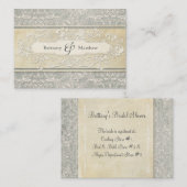 Hochzeiten von Grey Vintag French Regency Lace Begleitkarte (Vorne/Hinten)