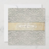 Hochzeiten von Grey Vintag French Regency Lace Einladung (Rückseite)