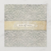 Hochzeiten von Grey Vintag French Regency Lace Menükarte (Rückseite)