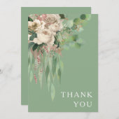 Hochzeiten von grünen Blütenzwiebeln Dankeskarte (Vorne/Hinten)