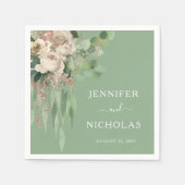 Hochzeiten von grünen Blütenzwiebeln Serviette (Vorderseite)