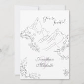 Hochzeiten von hübschen Bergen, Blume und Branchen Einladung (Vorderseite)