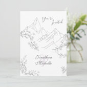 Hochzeiten von hübschen Bergen, Blume und Branchen Einladung (Stehend Vorderseite)