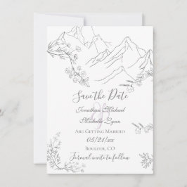 Hochzeiten von hübschen Bergen, Blume und Branchen Save The Date
