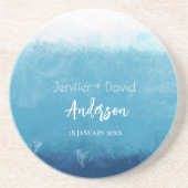 Hochzeiten von Individuellen Namen am Blue Ocean B Getränkeuntersetzer (Vorne)