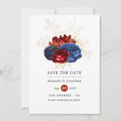 Hochzeiten von Marine, Rot und Gold Save The Date (Vorderseite)