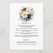 Hochzeiten von Marine, Weiß und Gold Menükarte (Rückseite)