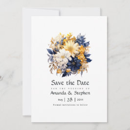 Hochzeiten von Marine, Weiß und Gold Save The Date