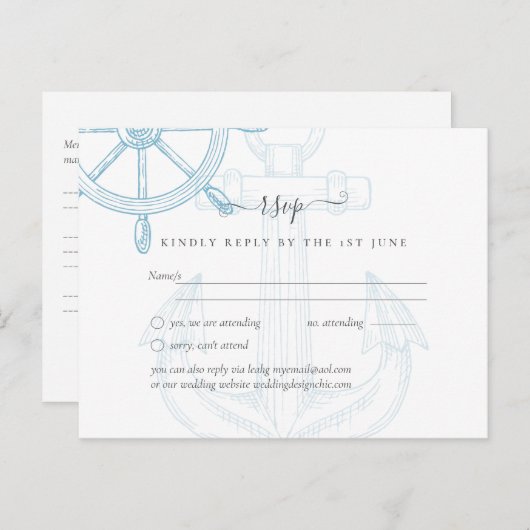 Hochzeiten von Nautical Ships Wheding Postkarte (Vorne/Hinten)