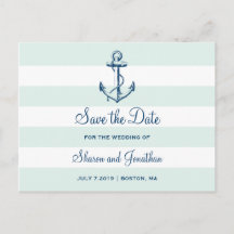 Hochzeiten von Navy Anchor & Stripes Beach Save th
