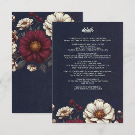 Hochzeiten von Navy Blue und Burgund Begleitkarte