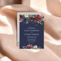 Hochzeiten von Navy Blue und Burgund-Blume