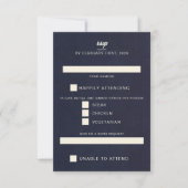 Hochzeiten von Navy Blue und Burgund RSVP Karte (Vorderseite)