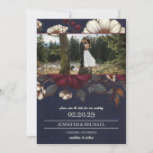 Hochzeiten von Navy Blue und Burgund Save The Date (Vorderseite)