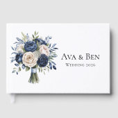 Hochzeiten von Navy Blue und Elfenbein Gästebuch (Vorderseite)