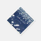 Hochzeiten von Navy Blue und White Hanging Lights Serviette (Ecke)