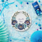 Hochzeiten von Navy-Peony und Türkis-Rose Pappteller (Party)